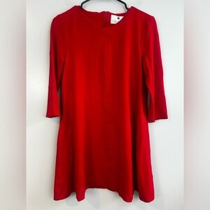 Lisa Perry Red A-line Mini Length 3/4 Sleeve Retro Mini Dress Size8
